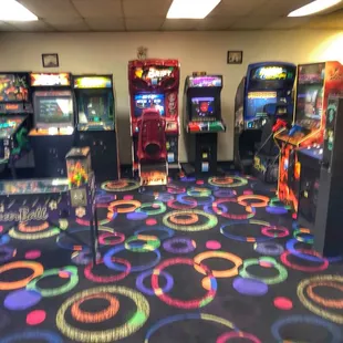 a room full of arcade machines