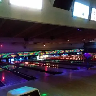Cyberbowl. $11.  3 hours, shoes included.  Fun music!