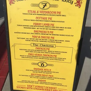 One food trucks menu