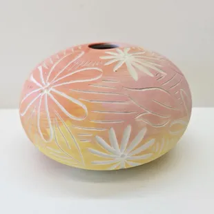 Sgrafitto underglazed pot by Lori Coan