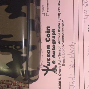 The receipt... It out it up!