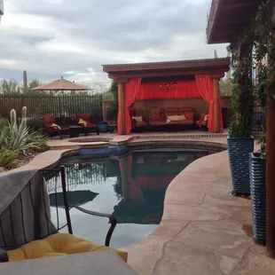 Outdoor Drapes in Gazebo with Sunbrella Fabric