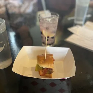 Kush Burger... It has raspberry preserves on it! At Lindy's on Fourth