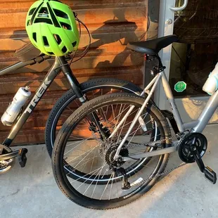 Bikes are welcome in the patio!