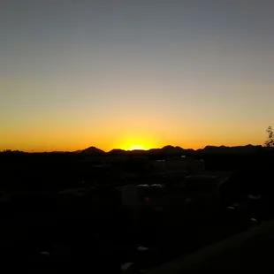 View of the sunset from the top of the parking garage