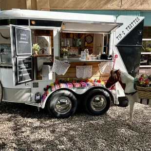 Horse trailer bar. Tip-c-Trotter. Mr. Pickles the party pony. (Beer burro)