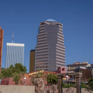 a view of the city skyline