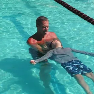 Our pool is heated all year.  Great for winter swim lessons in the 86 degree water.