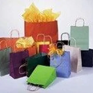 Need bags or tissue paper? We have them in all sizes and colors.
