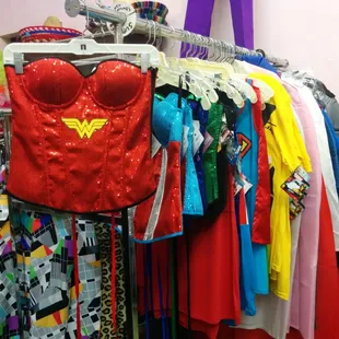 superhero and character costumes.