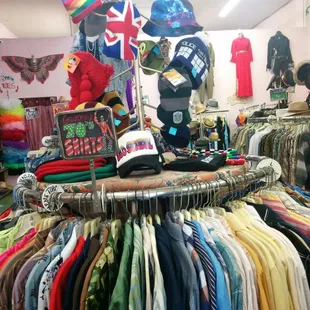 1970's clothing and new hats.