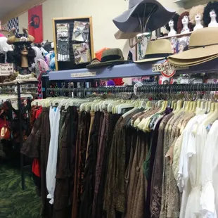 steampunk clothing and summer hats.