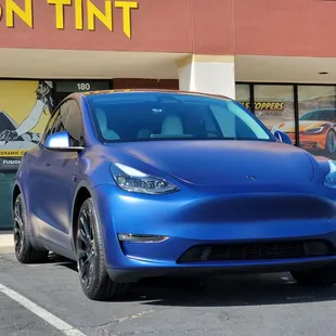 Full Stealth Matte Paint Protection film wrap on Tesla Model Y