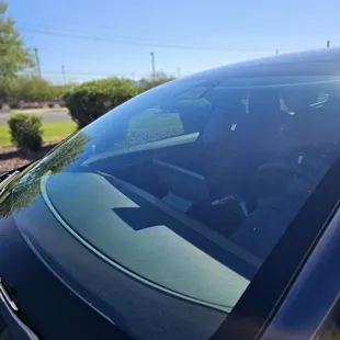 Full windshield tint with ceramic tint film that blocks 98% of the heat
