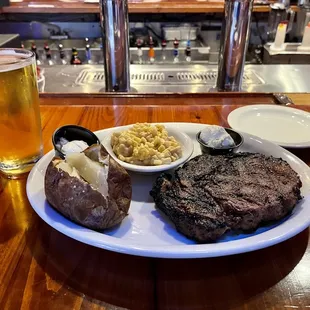 Ribeye, Baked Potato and Corn