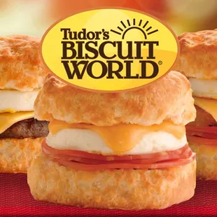 three biscuits with cheese and bacon