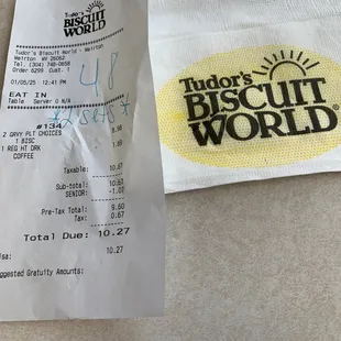 Look at the price for lunch for 2!  We haven't eaten that inexpensive in a long time!