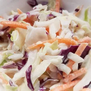 a bowl of coleslaw