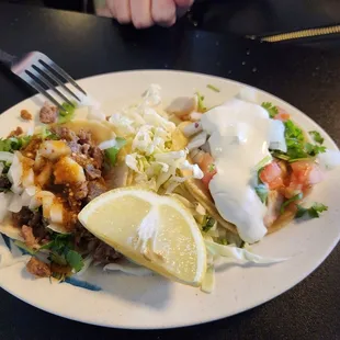 Fish and asada tacos really good