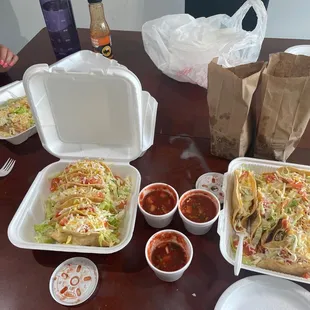 Tacos chips and tostadas