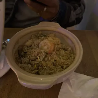 Seafood Thai Paella in Clay Pot