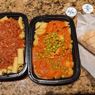 Bolognese with rigatoni, D&amp;D special, complimentary bread and butter