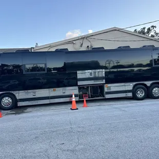 Loved seeing the band's bus outside.
