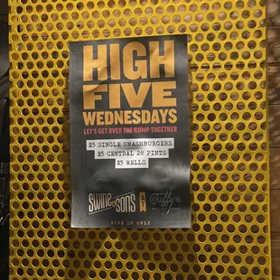 Wednesday humpday specials