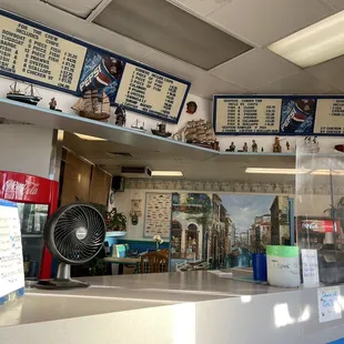 menus above counter
