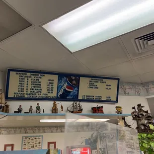 menus on the wall