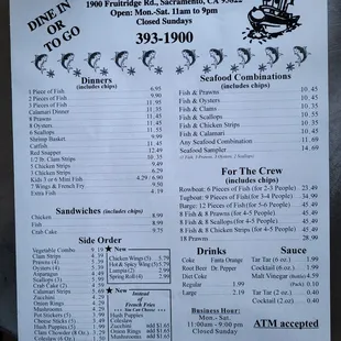Menu march 2020