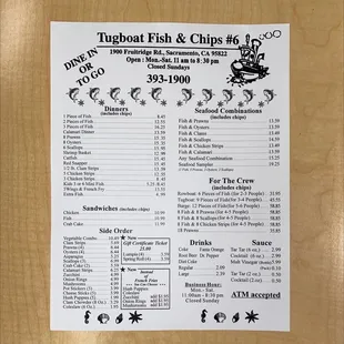 Current menu September 10, 2022