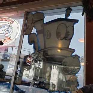 Inside looking out from Tugboat Fish and Chips.