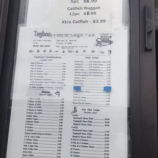 Menu (In Drive through)