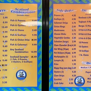 Menu (as of May 2021)