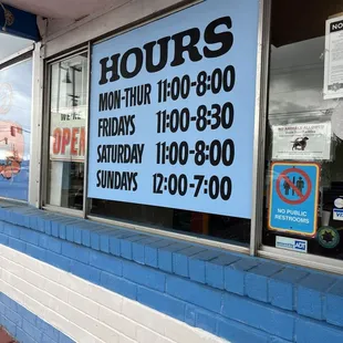 Hours as of April 2024