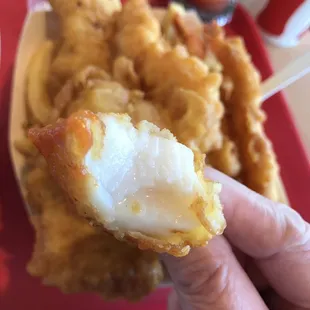 Perfectly cooked fried scallop