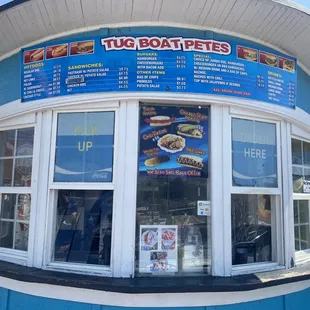 Menu , cash only right now.