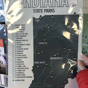 Indiana park map poster