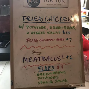 There menu tonight