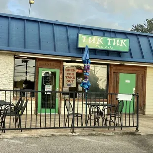 the front of the restaurant