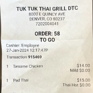 My receipt for today&apos;s review.