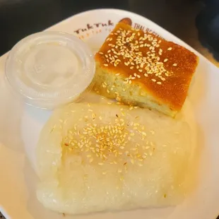 Thai Custard and sticky rice