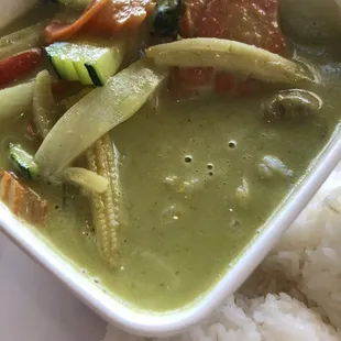 Green curry with veggies.