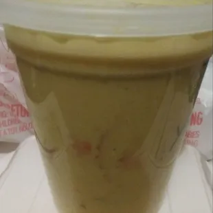 Yellow curry, container is pretty deep