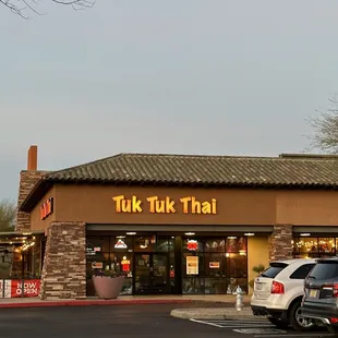 Exterior. The restaurant is in a shopping center with plenty of parking