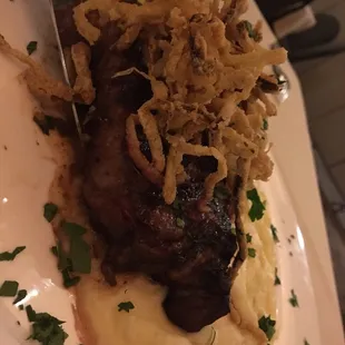 $11.95 10oz New York with Yukon Gold Mashed Potatoes.