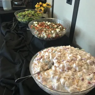 A couple of salads at thanksgiving day brunch, 2017.
