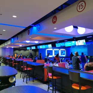 2 Floor Arcade area, with Bowling, laser tag, and bumper karts.