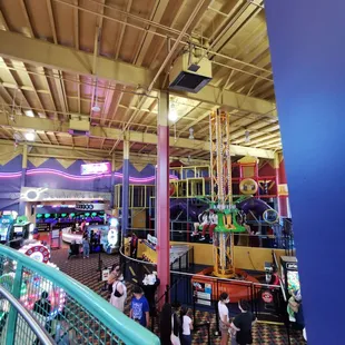 2 Floor Arcade area, with Bowling, laser tag, and bumper karts.